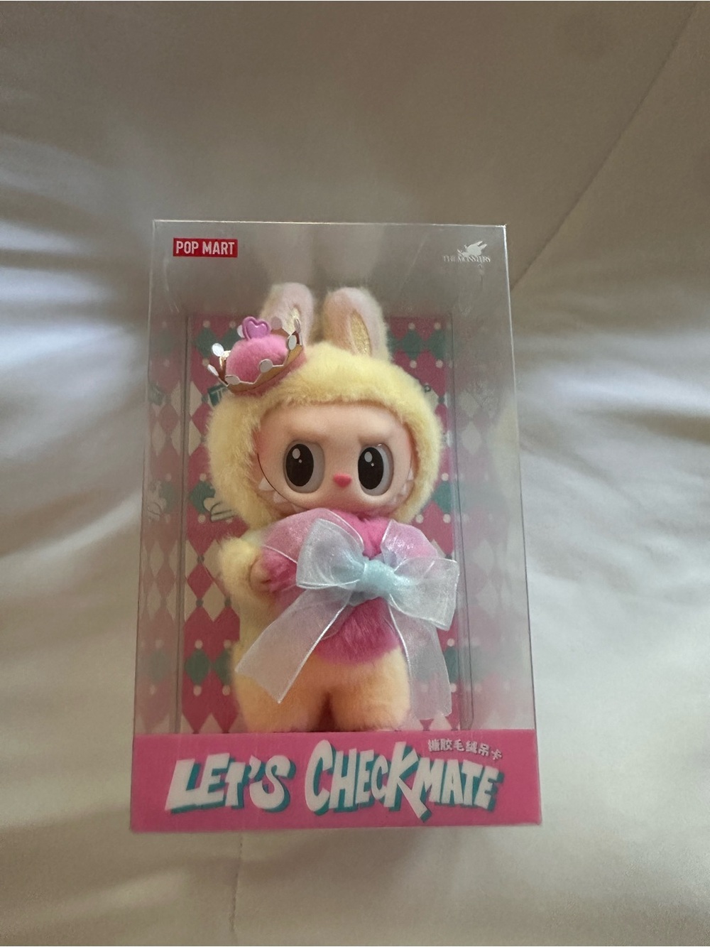 Let's Checkmate Plush Bunny in Yellow & Pink
